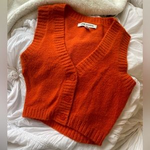 urban outfitters orange sweater vest